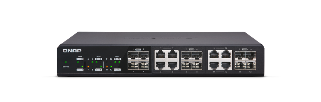 Qnap QSW-1208-8C: Twelve 10GbE SFP+ ports with shared eight 10GBASE-T ports unmanage switch