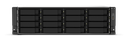 Qnap 16-bay rackmount NAS, AMD Ryzen V1000 series V1500B 4C/8T 2.2GHz, 16GB DDR4 RAM (2 x UDIMM slots, max. 32GB), 2 x 2.5GbE LAN, optional 10GbE & M.2 NVMe/SATA SSD expansion via a PCIe, 2 x PCIe 3.0 x 4 slots, USB 3.2 Gen2 Type-C & Type-A, 2 x 550W PSU 