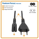 TRIPP LITE COMPUTER POWER CABLE C7-CEE7/7 SCHUKO 2.5A 6F/1.83M P059-006