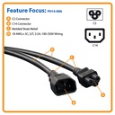 TRIPP LITE COMPUTER POWER CABLE C14-C5 2.5A M/F 6F/1.83M P014-006