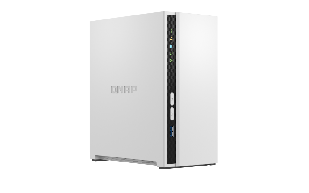 Qnap 2 bay ARM 4C 2.0GHz ; 2 x SATA 6Gb/s 3.5"/2.5"; 2GB RAM on-board; 1 x GbE ; 1 x USB3.2 Gen1 and 2 x USB2.0