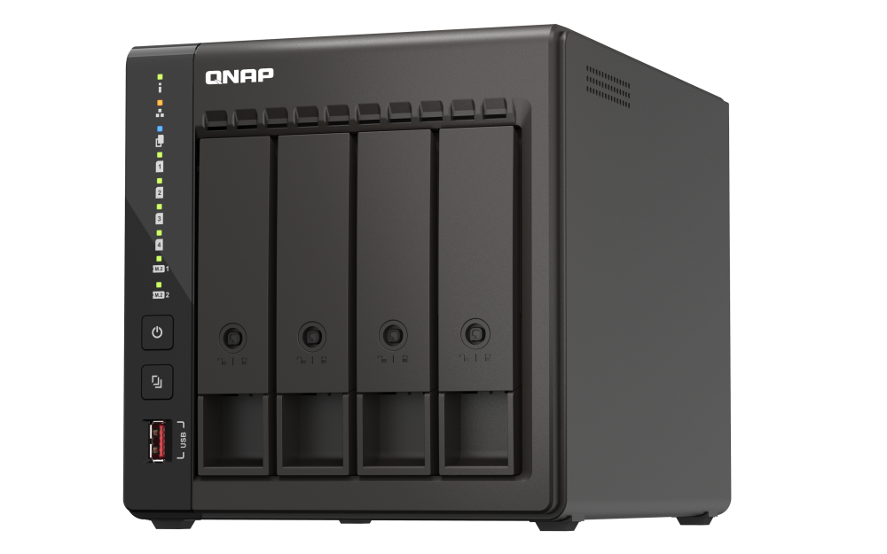 Qnap 4-bay desktop NAS, Intel Celeron J6412 4C 2.0GHz, burst 2.6GHz, onboard 8GB RAM