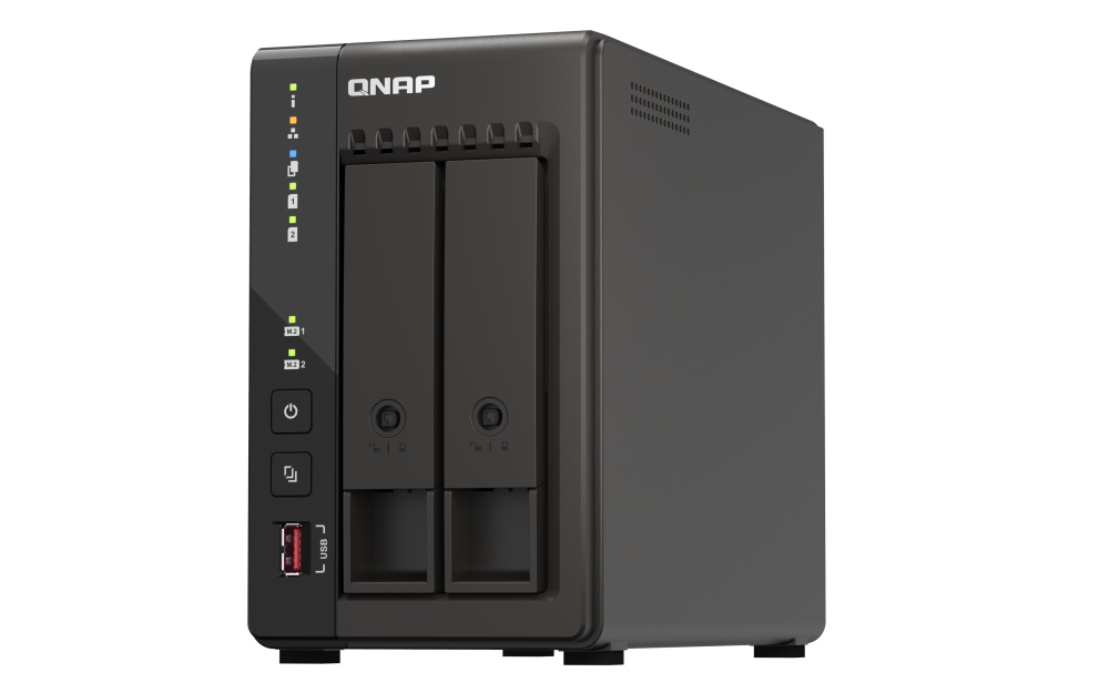 Qnap 2-bay desktop NAS, Intel Celeron J6412 4C 2.0GHz, burst 2.6GHz, onboard 8GB RAM