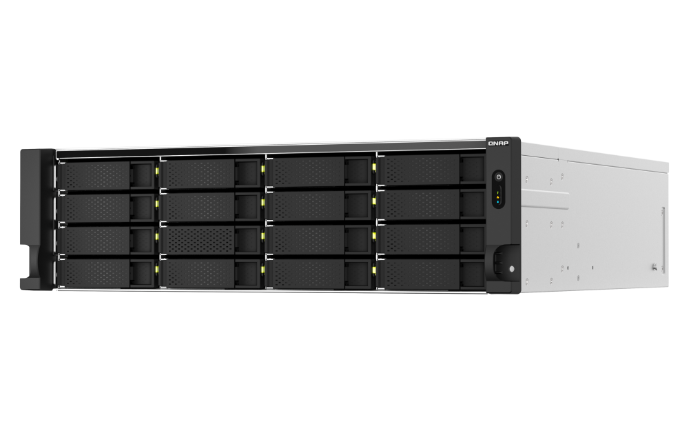 Qnap 22-Bay 3U rackmount NAS, Intel® Xeon® E-2378 8 cores / 16 threads 2.6 GHz processor (boost up to 4.8 GHz), 64 GB ECC DDR4