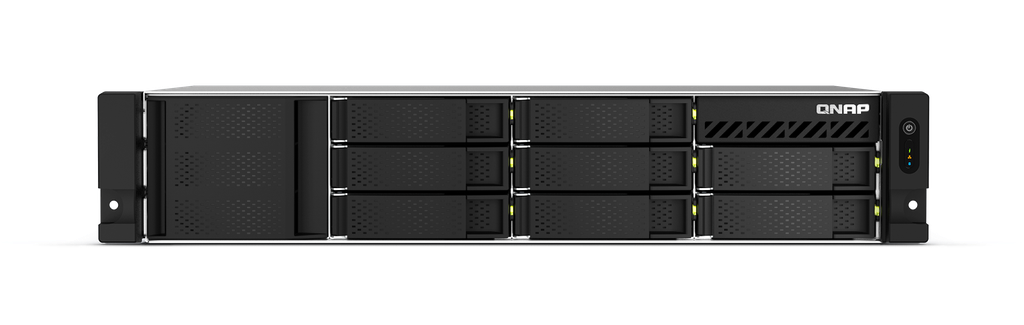 Qnap 8-bay short-depth rackmount NAS, AMD Ryzen V1000 series V1500B 4C/8T 2.2GHz, 4GB DDR4 SODIMM RAM