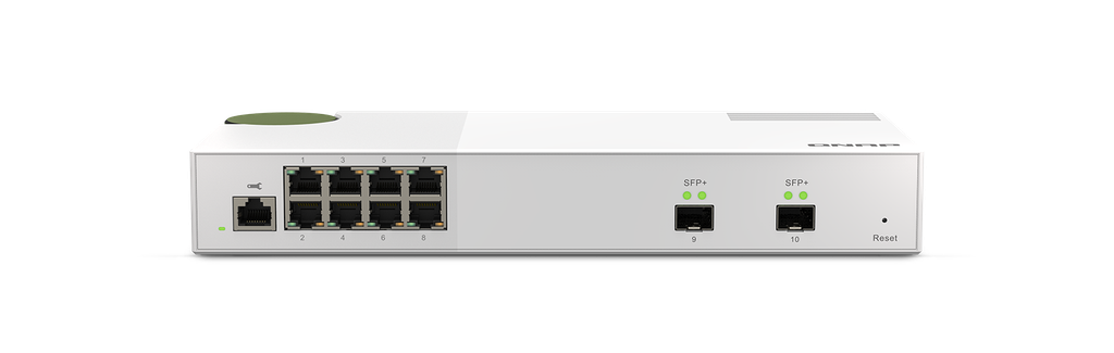 Qnap QSW-M2108-2S, 8 port 2.5Gbps, 2 port 10Gbps SFP+, web managed switch