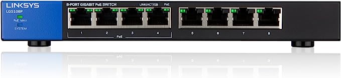 Linksys LGS108P 8-Port GE Unmanaged PoE Switch