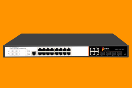 BORN  L2 16 Port Gigabit PoE Switch + 4*1000Mbps RJ45 and SFP port (4 PORT COMBO) 300W