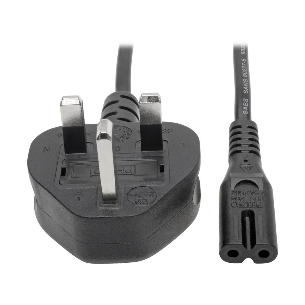 Tripp Lite P061-006 Computer Power Cable UK 3PIN-C7 2.5A M/F 6F/1.83M