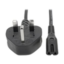 Tripp Lite P061-006 Computer Power Cable UK 3PIN-C7 2.5A M/F 6F/1.83M