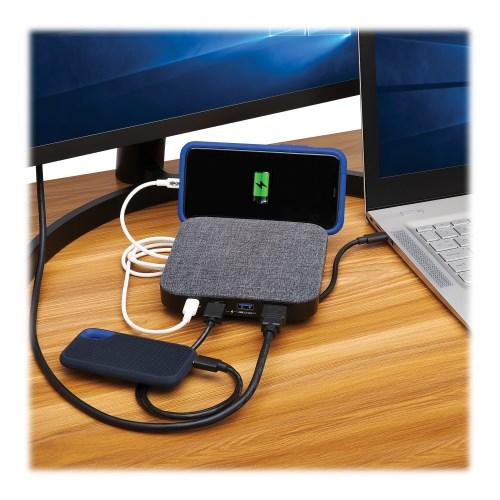 Tripp Lite U442-DOCK17-GY USB-C Dock, 4K HDMI, 100W PD, Grey