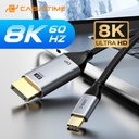 CABLETIME- USB TYPE C TO DP 8K CABLE C TO DP MALE , 32AWG CABLE WITH NYLON BRAIDING , 8K /60HZ , CE ROHS