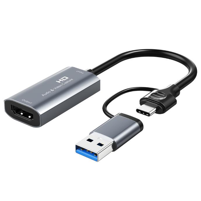 CABLETIME- USB A+C to HDMI Video Capture,1080p