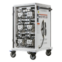 POWER TECHNOLOGIES Premium 36 Bay Secure Smart Charging Cart, USB-C 65W HUB and CABLES UK, MODEL- AC-SLIM-H65, SKU- CRT-SLM-S36L-U-H65C