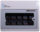 POWER TECHNOLOGIES 10 Bay Secure Battery Charging Cabinet w/ 5 Power Bank Batteries - 220V UK, MODEL- PowerVault-10/5, SKU- CAB-PVS-B10K-U5
