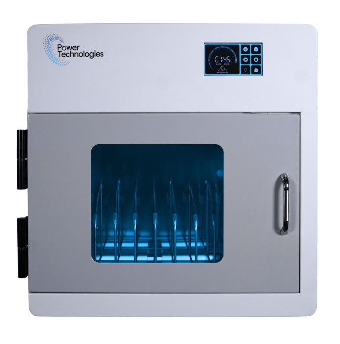 POWER TECHNOLOGIES 10 Bay UV-C Sanitizing & Charging Cabinet - 220V UK, MODEL- CNC-10, SKU- CAB-CNC-B10K-U