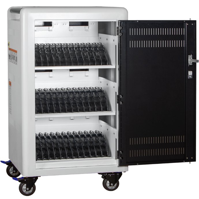 Power Technologies AC-Plus-T, 36-Bay, Smart USB Charging Cart, USB-C Cables