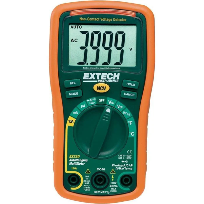 Extech EX330 12 Function Mini Multimeter + Non-Contact Voltage Detector