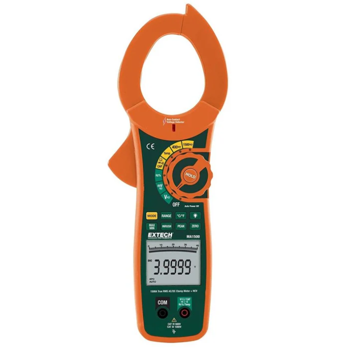 Extech MA1500 1500A True RMS AC/DC Clamp Meter + NCV