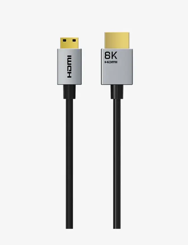 CABLETIME- 8K60Hz Mini HDMI to HDMI cable Bi-Direction 10ft for Raspberry Pi Zero Camera Camcorder- 2 Meter