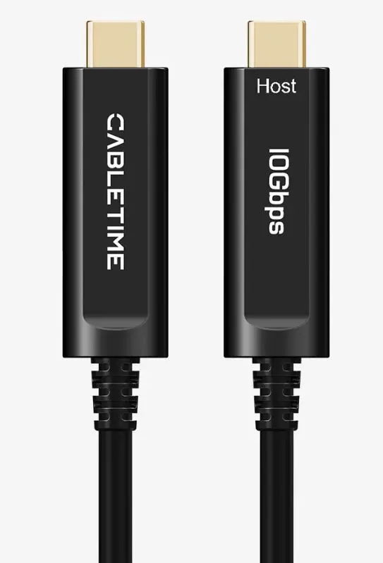 Cabletime Premium Zinc Alloy USB 3.1 type C to type C AOC (Data)- 10m