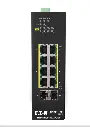Tripp Lite series 8-Port Lite Managed Industrial Gigabit Ethernet Switch - 10/100/1000 Mbps, PoE+ 30W, 2 GbE SFP Slots, -10° to 60°C, DIN Mount, TAA    Part Number: NGI-S08C2POE8