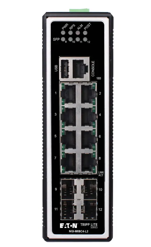 Tripp Lite NGI-M08C4-L2 8-Port Managed Industrial Gigabit Ethernet Switch