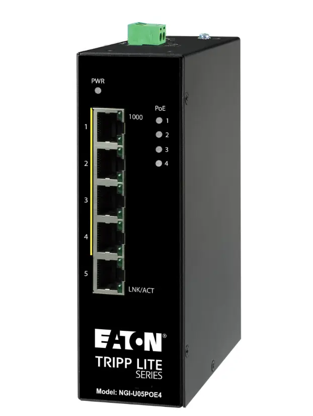 Tripp Lite NGI-U05POE4 5-Port Unmanaged Industrial Gigabit PoE+ Switch