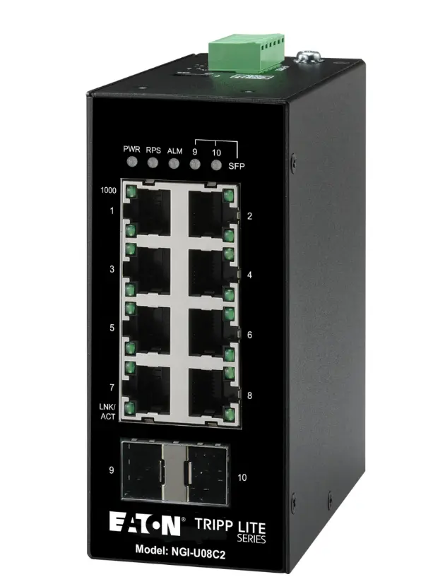 Tripp Lite NGI-U08C2 8-Port Unmanaged Industrial Gigabit Ethernet Switch