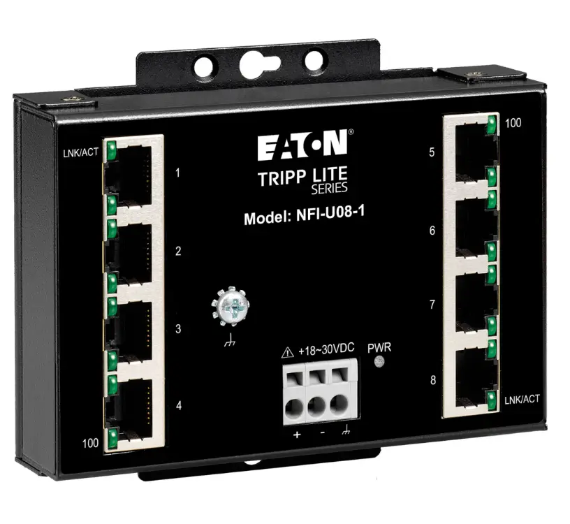 Tripp Lite NFI-U08-1 8-Port Unmanaged Fast Industrial Ethernet Switch