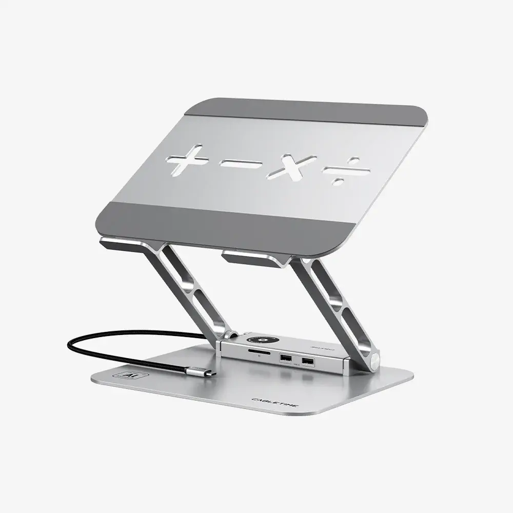 CABLETIME Laptop Docking Station Stand 8 IN 1 for Macbook CT-LS08H-AS