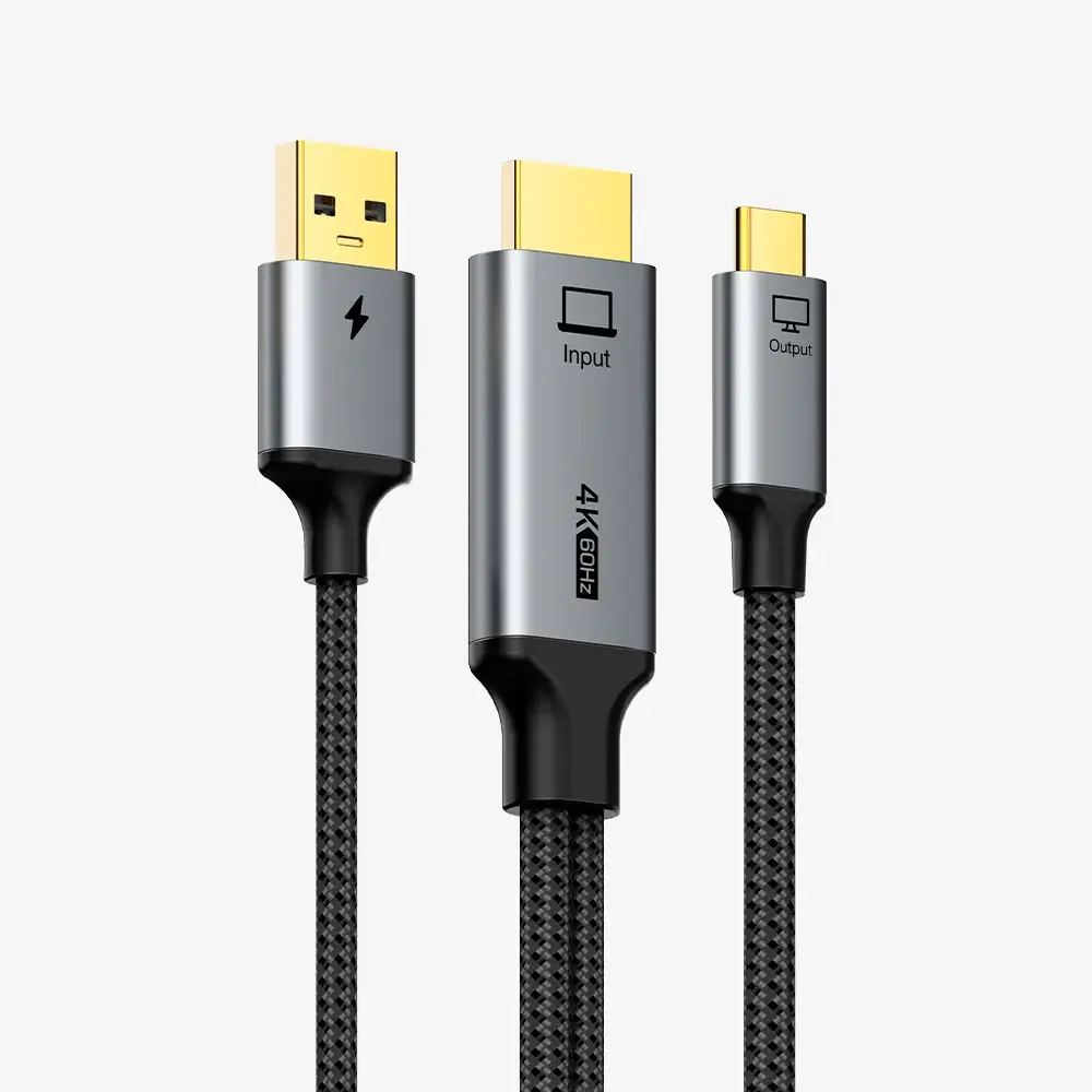 CABLETIME Active HDMI to USB-C Cable 2m with USB Power, HDMI Source to USB-C Display, One-Way, 4K 60Hz Unidirectional Adapter for Xreal Air 2, Rokid Max, RayNeo, PS5, Xbox, Switch Dock CT-HMCM4K-AG2