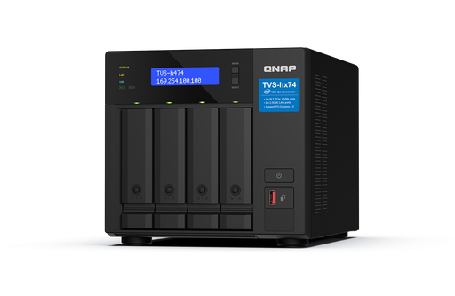 [TVS-h474-PT-8G] Qnap 4-bay QuTS hero NAS, Intel® Pentium® Gold G7400, up to 3.7GHz, 8GB  SO-DIMM  DDR4