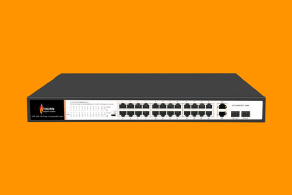 [BC2224PE2GCF-300W] BORN  24-PORT FAST ETHERNET POE SWITCH + 2*1G RJ45 + 2*1G SFP UPLINK (COMBO) 300W