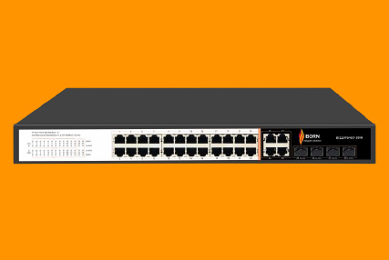 [ BC224PGM2GF-450W] BORN L2  MANAGED 24 PORTS GIGABIT POE SWITCH + 2*1G RJ45 + 2*1G SFP UPLINK 450W