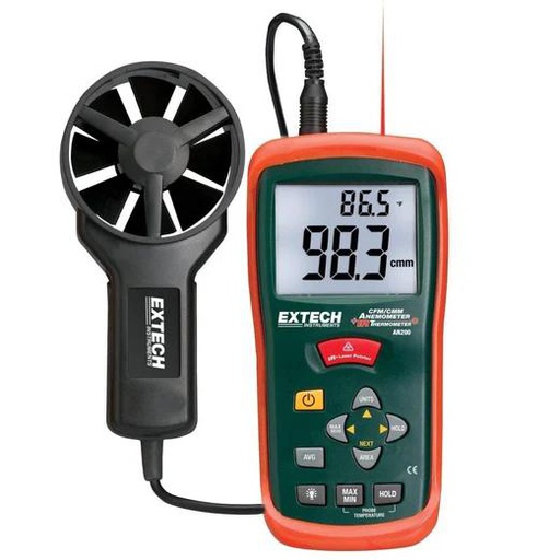 Extech AN200 CFM/CMM Mini Thermo-Anemometer with built-in Infrared Thermometer