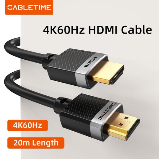 CABLETIME- HDMI2.0 CABLE AM/AM, SKU- CT-HD4K-AG1