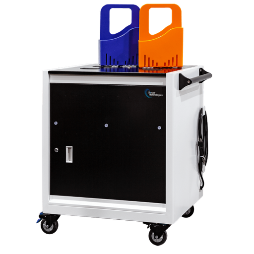 POWER TECHNOLOGIES 32 Bay Smart Charging Cart & Carry Out Baskets - 220V UK, MODEL- AC-GO, SKU- CRT-GO-S32K-U