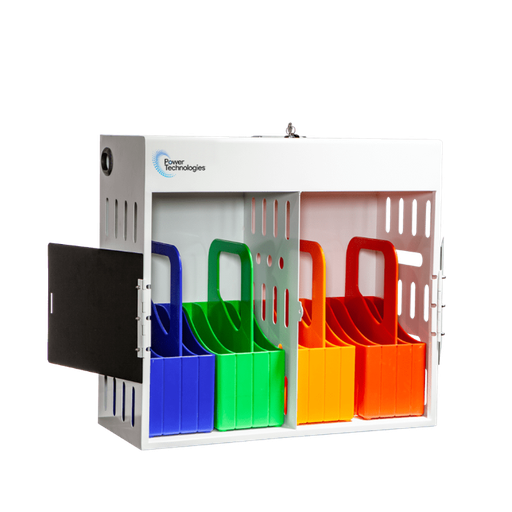 POWER TECHNOLOGIES 16 Bay Secure Charging Cabinet with 4 Carry Out Baskets - 220V UK, MODEL- AC-GO-16, SKU- CAB-GO-B16L-U
