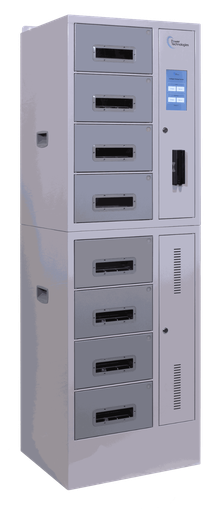 POWER TECHNOLOGIES 8 Bay UV-C Charging Locker with RFID Lock & Contact-less Access - 220V UK, MODEL- CSC-Locker-8, SKU- LKR-CSC-B8R-U