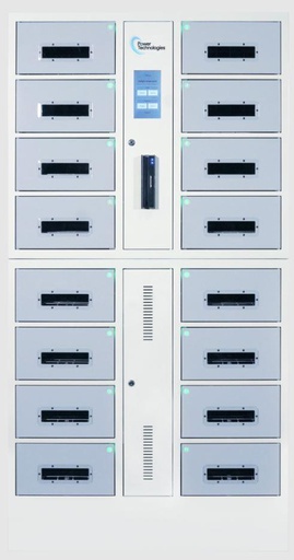 POWER TECHNOLOGIES 16 Bay UV-C Charging Locker with RFID Lock & Contact-less Access - 220V UK