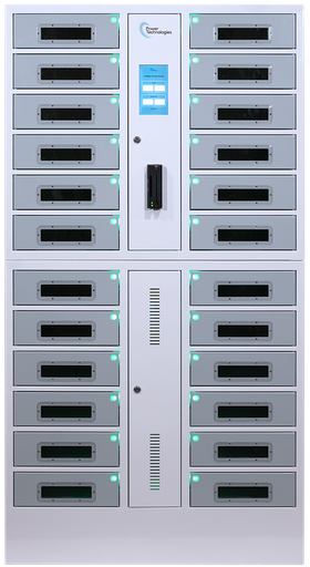 POWER TECHNOLOGIES 24 Bay Charging Locker with RFID Lock & Contact-less Access - 220V UK