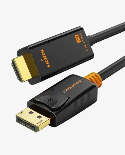 Cabletime DisplayPort 1.2 to HDMI Cable, 1080p, 5m, Black