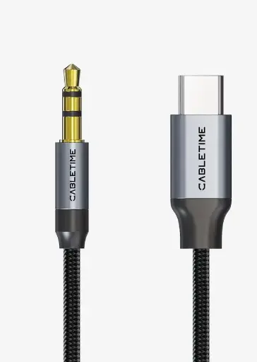 CABLETIME- iPhone 16 15 Aux Cord for Car USB C to 3.5mm Audio Jack Cable Car Auxiliary- 1 Meter