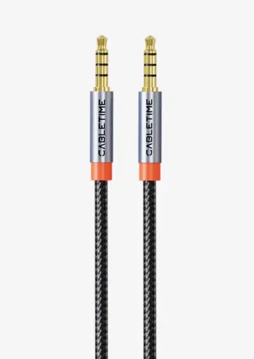 CABLETIME- 3.5mm Audio Cable Male to Male TRRS Stereo AUX Cord for iPad/Samsung Phones/Tablets/Car Home Stereos/Headphones- 2 Meter