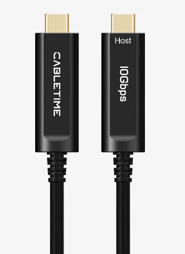 CABLETIME- Premium Zinc Alloy USB 3.1 type C to type C AOC (Data)- 15 Meter