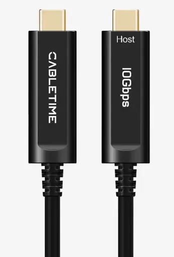 CABLETIME- Premium Zinc Alloy USB 3.1 type C to type C AOC (Data)- 10 Meter