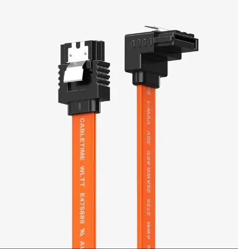 CABLETIME -Right Angle SATA III Cable for Hard Disk SSD- 05 Meter
