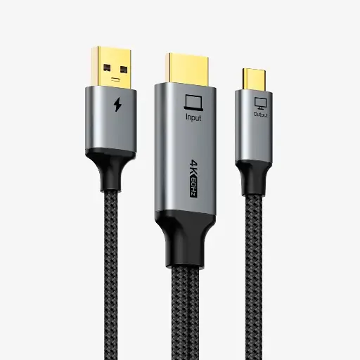 CABLETIME Active HDMI to USB-C Cable 1m with USB Power, HDMI Source to USB-C Display, One-Way, 4K 60Hz Unidirectional Adapter for Xreal Air 2, Rokid Max, RayNeo, PS5, Xbox, Switch Dock - CT-HMCM4K-AG1